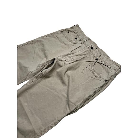 PrAna Pants Mens Sz 33x30 Tan Breathe Hiking Fishing Straight Cotton Canvas Y2K - Picture 9 of 12